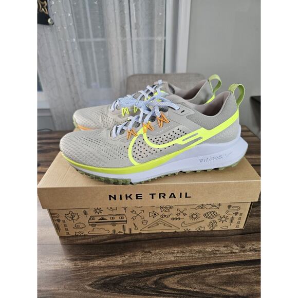 Nike React Pegasus Trail 4 Grey/Volt-Orange Running Shoe‎ DJ6158 002 Mens Sz 10 - Picture 5 of 16